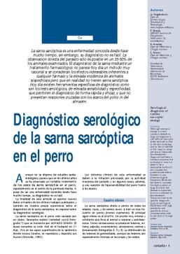 Diagnóstico serológico de la sarna sarcóptica en el perro